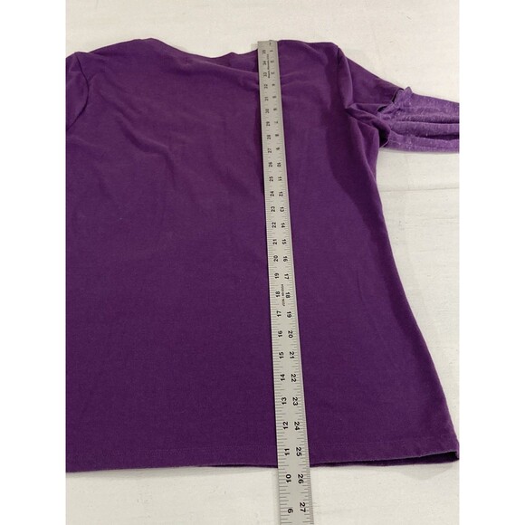 Y2K Appropriate Behavior Top L Purple Floral Long Sleeve Grunge Retro Vintage - Picture 7 of 7